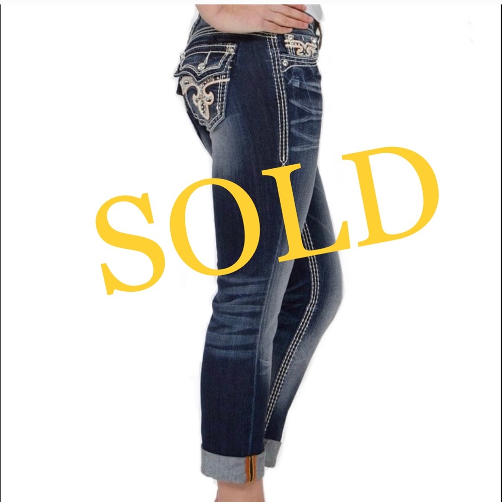 Rock Revival AVERY Easy Capri Denim Jeans Sz 28